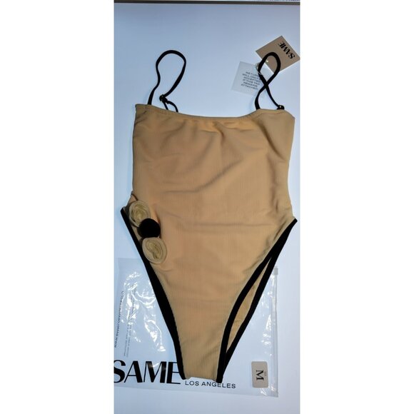 SAME LOS ANGELES One Piece Swimsuit Womens Color Beige Sz Medium Flower Beige - Picture 6 of 10